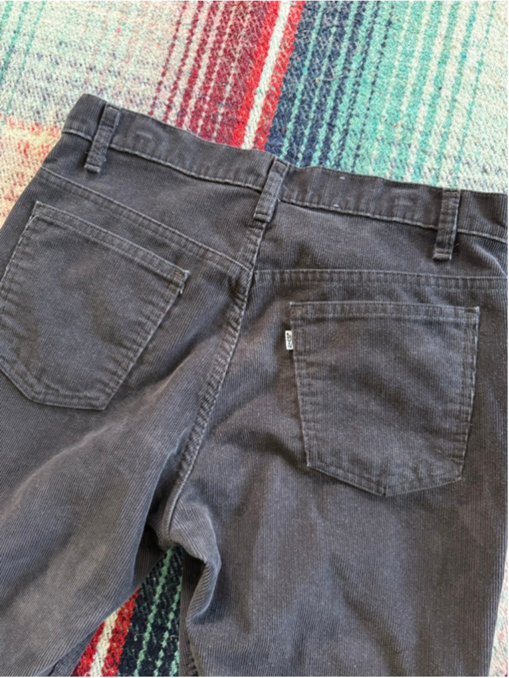 Vintage Levi's Black Over-dyed Straight Fit Corduroy Pants 34x32 - Picture 4 of 7